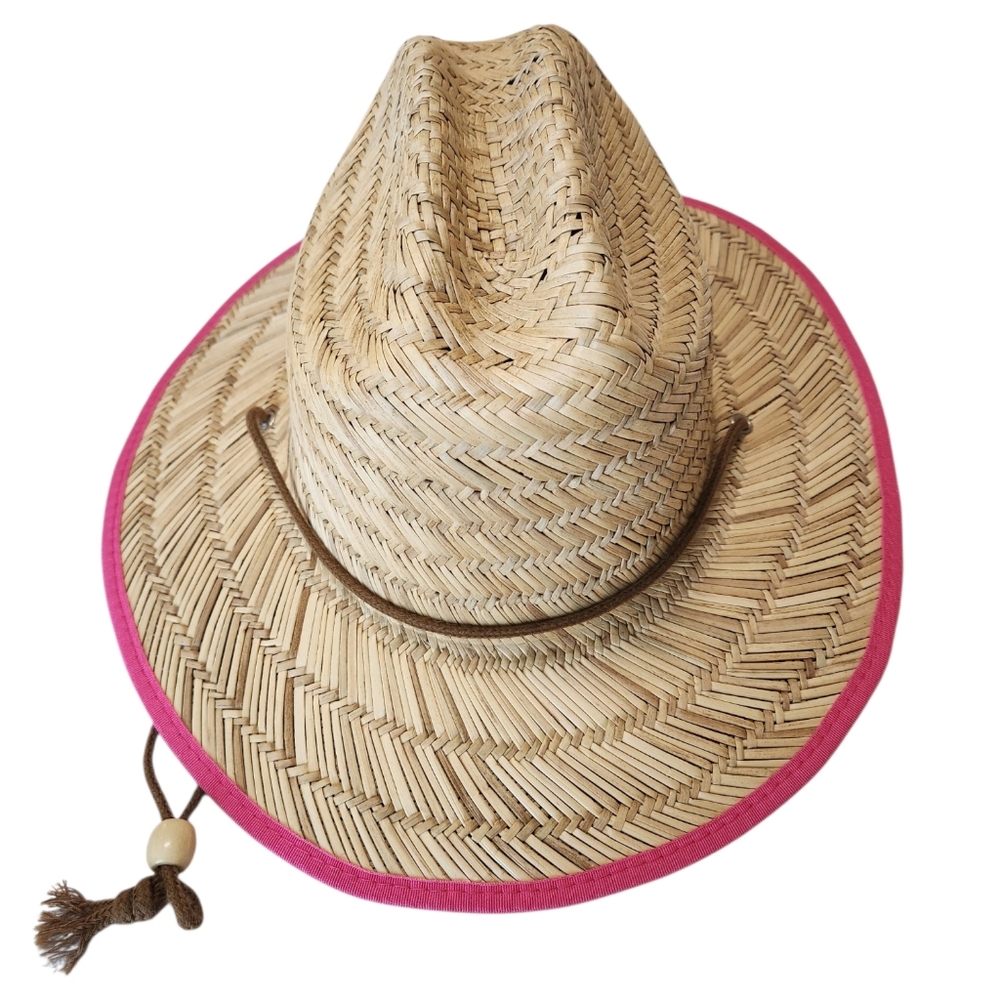The Royal Standard Havana Coastal Beach Sun Hat Tan/Hot Pink OS NWOT